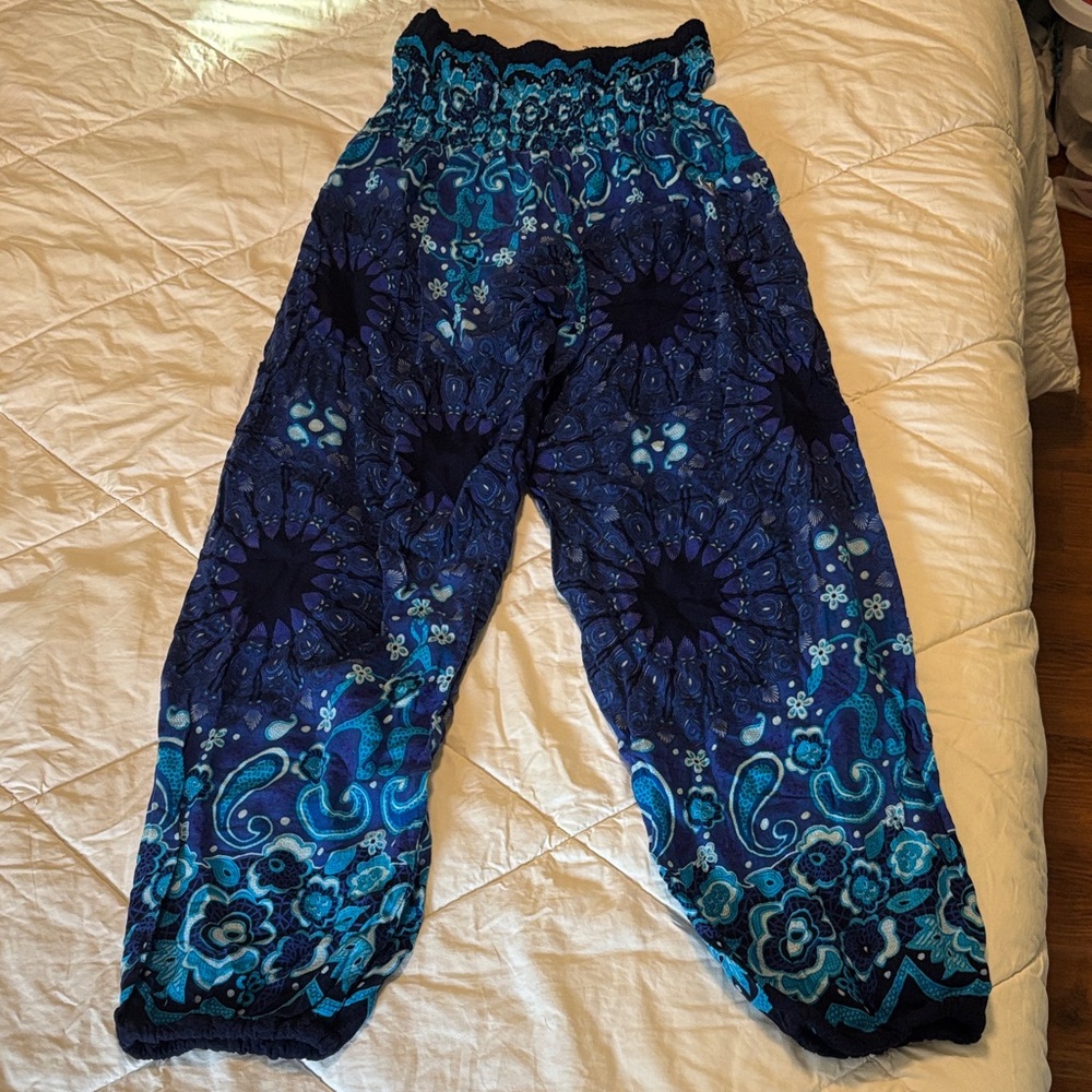 Blue hippie Patterned Pants